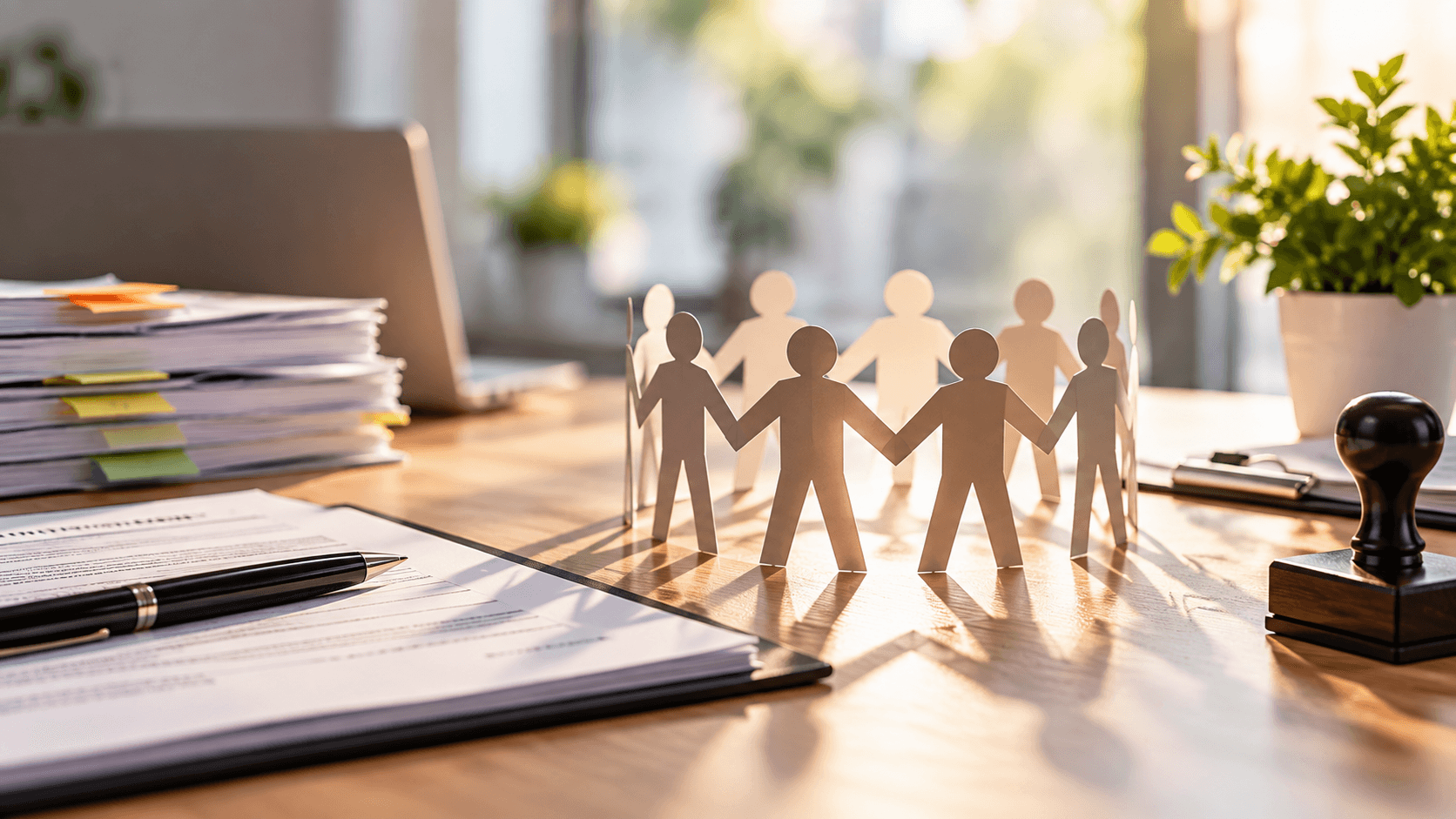 Paper People Circle on Office Desk.png